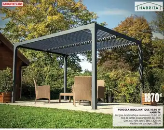 Intermarché Pergola Bioclimatique 10,80 M Habrita offre