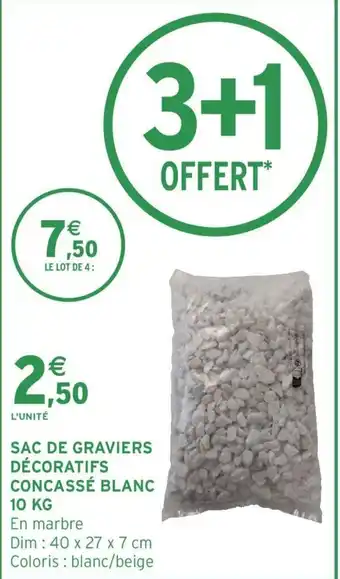 Intermarché Sac De Graviers Décoratifs Concassé Blanc 10 kg offre