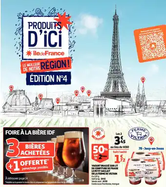 Auchan Yaourt Brassé Sur Lit De Confiture de Fraise Le Petit Saclait De La Ferme De Viltain offre