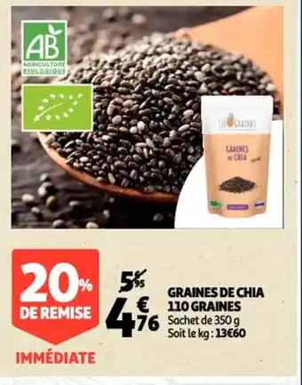 Auchan Graines De Chia 110 Graines offre