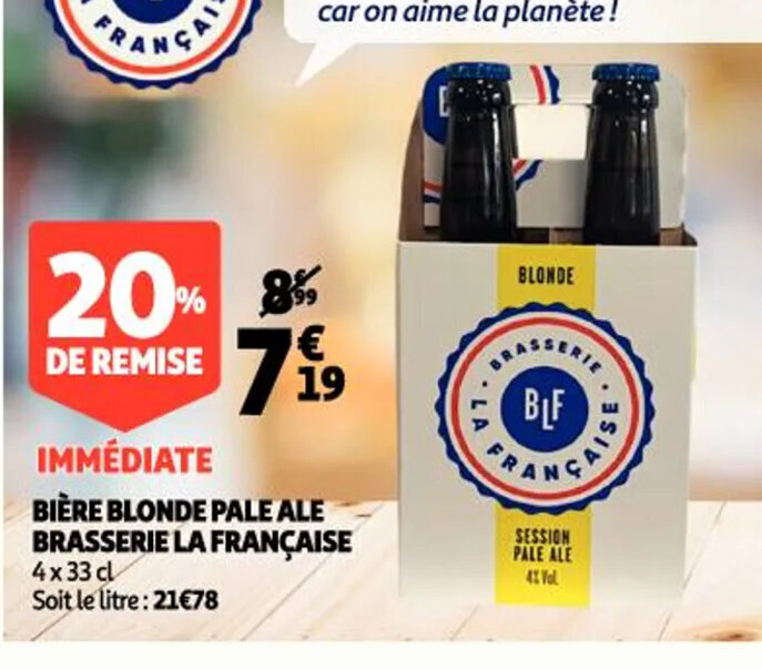 Promo Biére Blonde Pale Ale Brasserie La Francaise chez Auchan