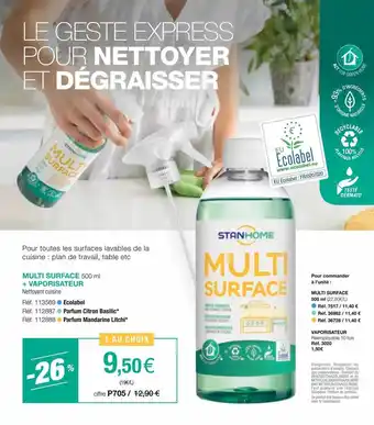 Stanhome Multi surface + vaporisateur offre