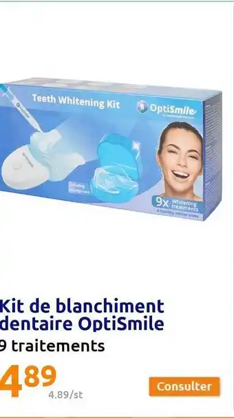 Action Kit de blanchiment dentaire optismile offre