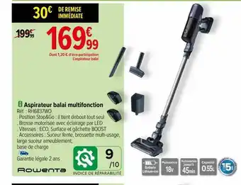 Carrefour Aspirateur balai multifonction rowenta offre