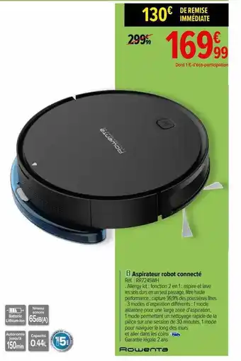 Carrefour Aspirateur robot connecté rowenta offre