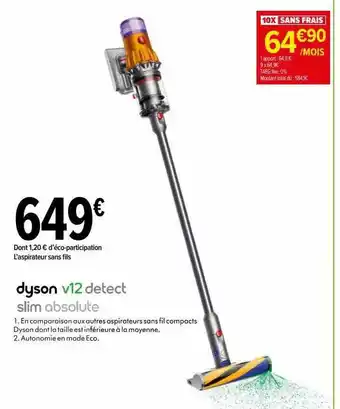 Carrefour Dyson v12 detect slim absolute offre