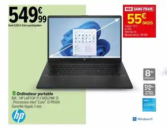 Carrefour Ordinateur portable hp offre