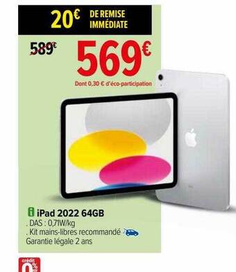 Carrefour Ipad 2022 64gb offre