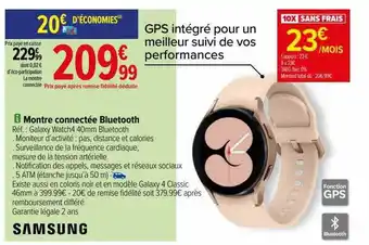 Carrefour Montre connectée bluetooth samsung offre