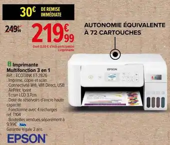 Carrefour Imprimante multifonction 3 en 1 epson offre