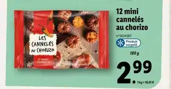 Lidl 12 mini cannelés au chorizo offre