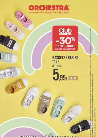 Baskets-babies toile