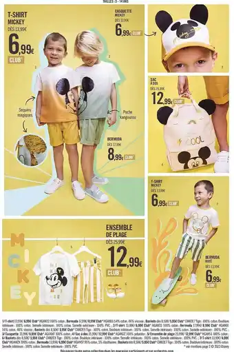 Orchestra T-shirt mickey, ensemble mickey, bermuda, ensemble de plage, sac à dos, t-shirt offre