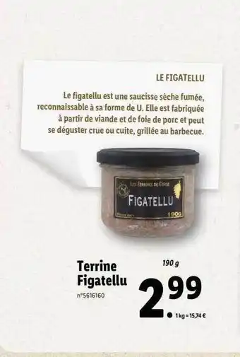 Lidl Terrine figatellu offre