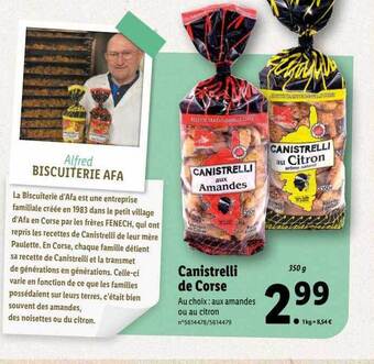 Lidl Canistrelli de corse offre