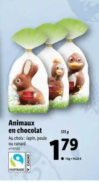 Lidl Animaux en chocolat offre