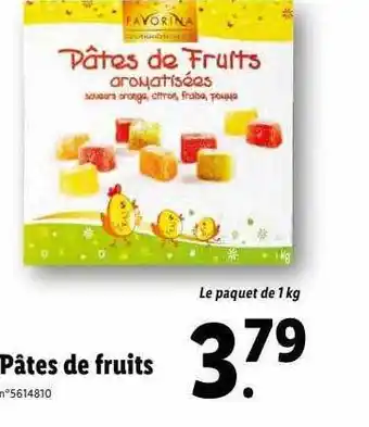 Lidl Pâtes de fruits favorina offre