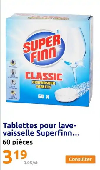 Action Tablettes pour lave-vaisselle superfinn offre