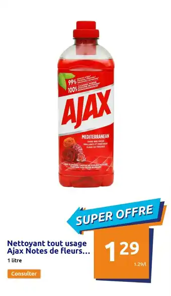Action Nettoyant tout usage ajax notes de fleurs offre