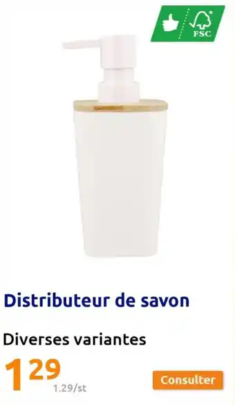 Action Distributeur de savon offre