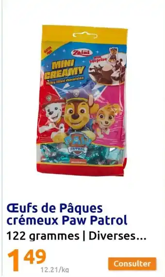 Action Œufs de pâques crémeux paw patrol offre
