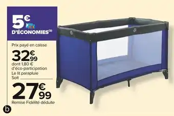 Carrefour Market Lit parapluie offre