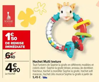Carrefour Market Hochet multi texture offre