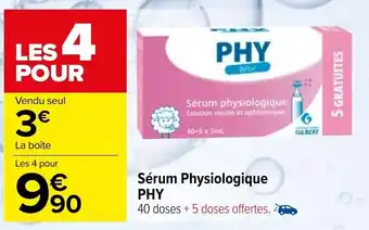 Carrefour maPara parapharmacie Sérum physiologique PHY offre