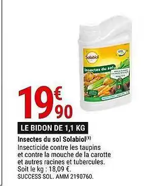 Gamm vert Insectes du sol solabiol offre