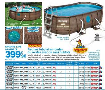 Piscines Tubulaires Rondes Ou Ovales Avec Ou Sans Hublots