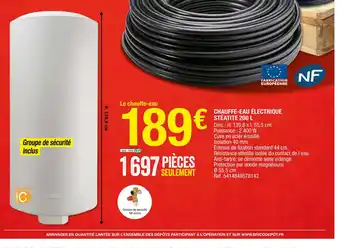 Brico Dépôt Chauffe-Eau Electrique Stéatite 200L offre