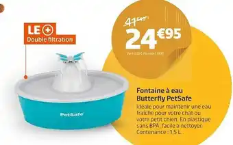 Jardiland Fontaine à eau butterfly petsafe offre