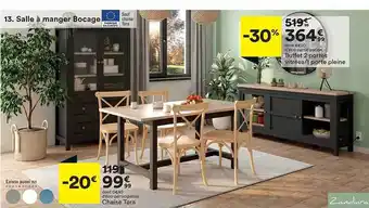BUT Salle à manger bocage : chaise tara zandiara, buffet 2 portes vitrées - 1 porte pleine zandiara offre