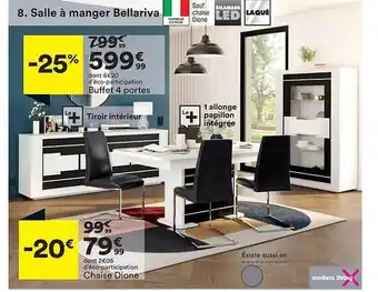 BUT Salle à manger bellariva : buffet 4 portes, chaise dione modern living offre