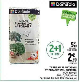 Intermarché Terreau plantation et potager 20l domédia offre