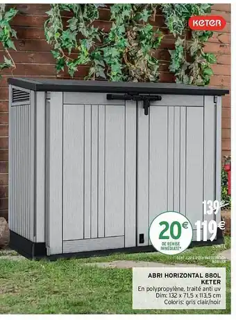 Abri horizontal 880l keter
