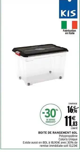 Intermarché Boîte de rangement 60l kis offre