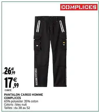 Intermarché Pantalon cargo homme complices offre