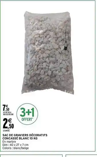 Intermarché Sac de graviers décoratifs concassé blanc 10 kg offre