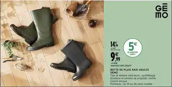 Botte de pluie kaki adulte gemo