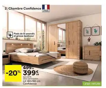 BUT Chambre confidence : lit 140 x 190 cm confidence linea natura offre