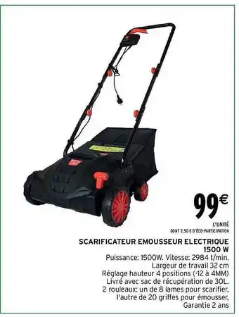 Intermarché Scarificateur émousseur électrique 1500 w offre