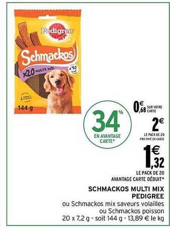 Intermarché Schmackos multi mix pedigree offre
