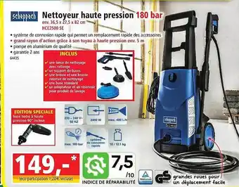Norma Nettoyeur haute pression 180 bar scheppach offre