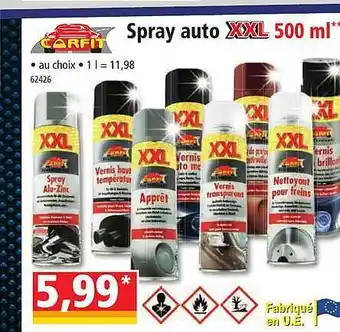 Norma Spray auto xxl 500 ml carfit offre