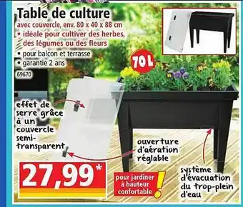 Norma Table de culture offre