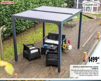 Pergola bioclimatique 7,20 m² habrita