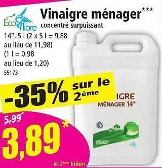 Norma Vinaigre ménager eco libre offre