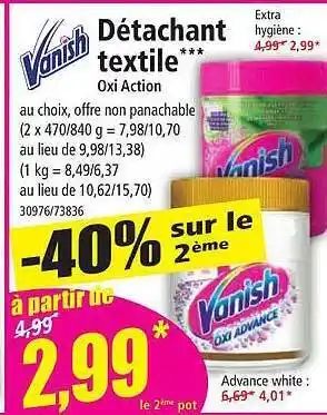 Norma Détachant textile vanish offre