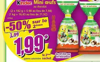 Norma Mini oeufs kinder offre